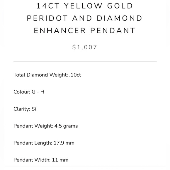 Peridot diamond 14k yellow gold pendant enhancer - Picture 10 of 11